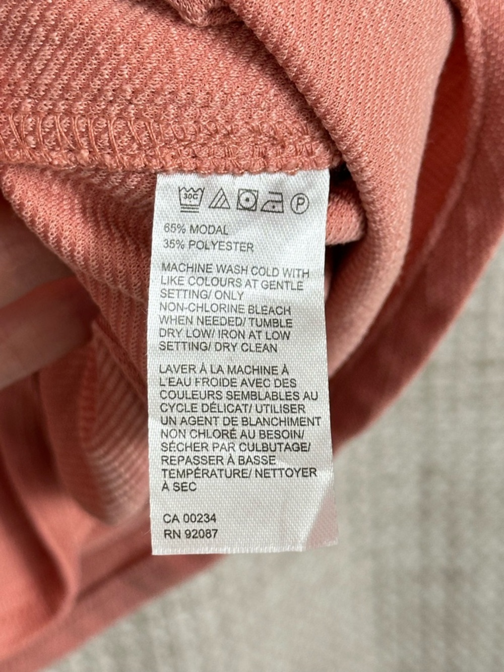 Saks Fifth Avenue Men's Knit Short Sleeve Button Up Shirt Salmon Coral Large - Picture 5 of 5